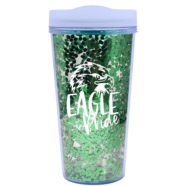 17 oz. Glamour Glitter Tumbler - Made in USA - 17 oz. Glamour Glitter Tumbler - Made in USA - Image 4 of 6