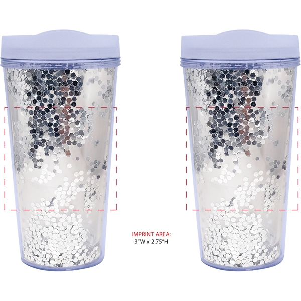 17 oz. Glamour Glitter Tumbler - Made in USA - 17 oz. Glamour Glitter Tumbler - Made in USA - Image 6 of 6