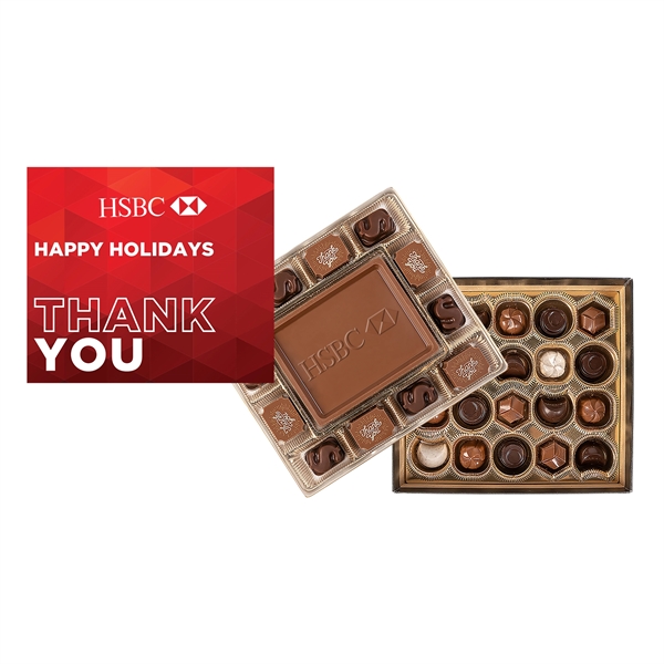 Custom Chocolate Gift Box w/Gourmet Truffles, Full-Color Lid - Custom Chocolate Gift Box w/Gourmet Truffles, Full-Color Lid - Image 0 of 8