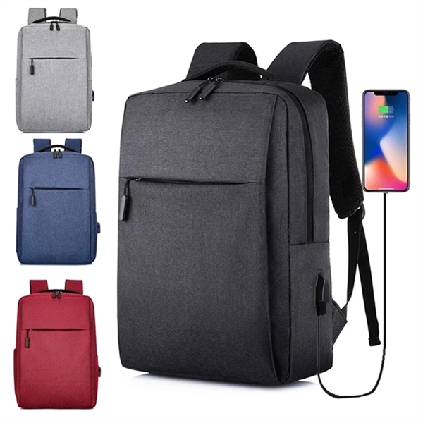 Nylon Zipper Business with USB Charging Backpack - Nylon Zipper Business with USB Charging Backpack - Image 0 of 3