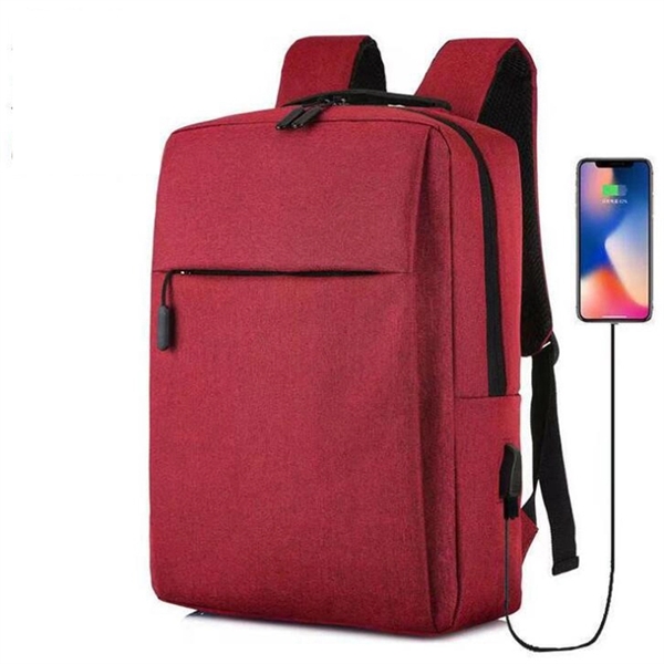 Nylon Zipper Business with USB Charging Backpack - Nylon Zipper Business with USB Charging Backpack - Image 2 of 3