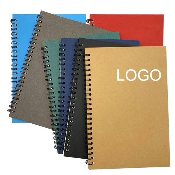 A5 Kraft Paper Cover Spiral Notebook - A5 Kraft Paper Cover Spiral Notebook - Image 2 of 3