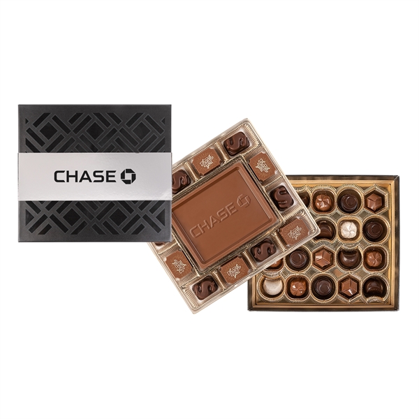 Medium Deluxe Chocolate Gift Box with Silver Band