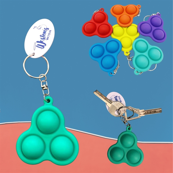 Pop-It Fidget Keychain w/ Imprinted Tag - Pop-It Fidget Keychain w/ Imprinted Tag - Image 0 of 3