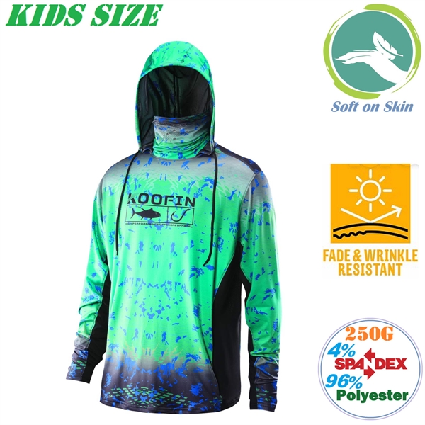 250G Fleece Kids Pullover Hoodies w/ Pocket & Safety Gaiter
