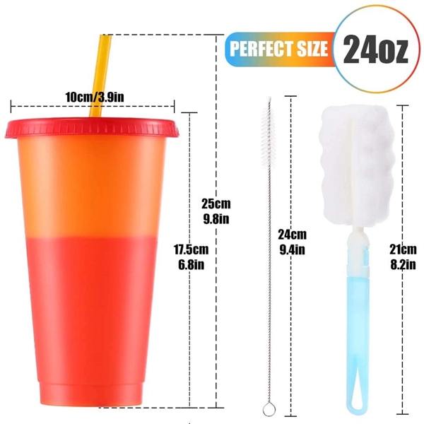24oz Color Changing Cup with Straw - 24oz Color Changing Cup with Straw - Image 1 of 6