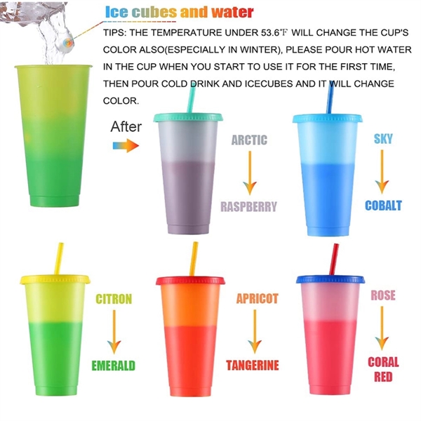 24oz Color Changing Cup with Straw - 24oz Color Changing Cup with Straw - Image 2 of 6