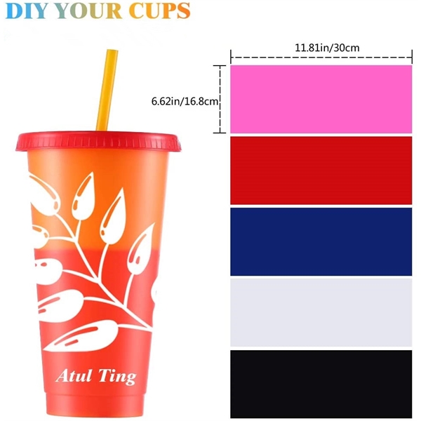 24oz Color Changing Cup with Straw - 24oz Color Changing Cup with Straw - Image 3 of 6