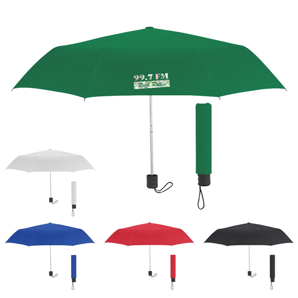 42" Arc Telescopic Umbrella with 100% RPET Canopy - 42" Arc Telescopic Umbrella with 100% RPET Canopy - Image 0 of 15