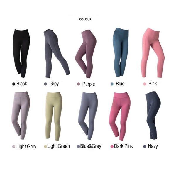 Fitness Pants Women's High Waist Yoga with Pockets - Fitness Pants Women's High Waist Yoga with Pockets - Image 3 of 4