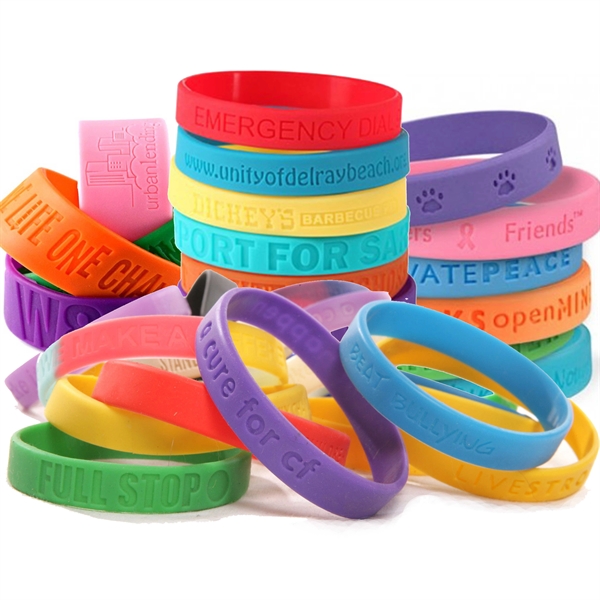 Debossed Silicone Wristband Bracelet - Debossed Silicone Wristband Bracelet - Image 15 of 16