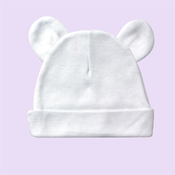 Baby Bear Ears Beanie Hats White- Laughing Giraffe® - Baby Bear Ears Beanie Hats White- Laughing Giraffe® - Image 0 of 0