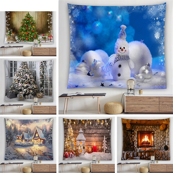Custom Christmas Wall Hanging Fabric Tapestry - Custom Christmas Wall Hanging Fabric Tapestry - Image 0 of 5