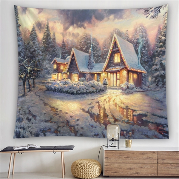 Custom Christmas Wall Hanging Fabric Tapestry - Custom Christmas Wall Hanging Fabric Tapestry - Image 5 of 5