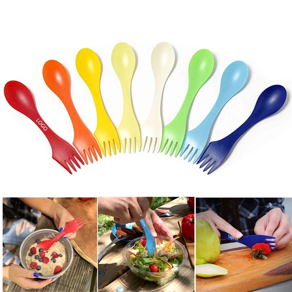 3-IN-1 Camping Spork BPA Free Bio-Based ABS Cutlery - 3-IN-1 Camping Spork BPA Free Bio-Based ABS Cutlery - Image 0 of 3