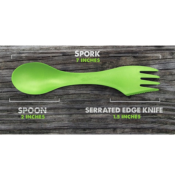 3-IN-1 Camping Spork BPA Free Bio-Based ABS Cutlery - 3-IN-1 Camping Spork BPA Free Bio-Based ABS Cutlery - Image 1 of 3