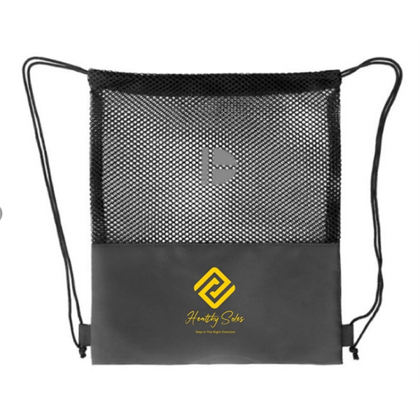 Mesh Drawstring Backpack - Mesh Drawstring Backpack - Image 1 of 4