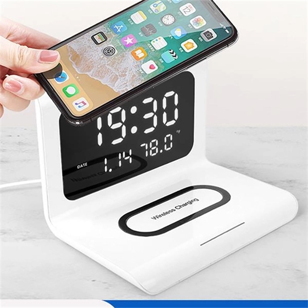 Multifunctional Digital Alarm Clock Wireless Charging - Multifunctional Digital Alarm Clock Wireless Charging - Image 0 of 4