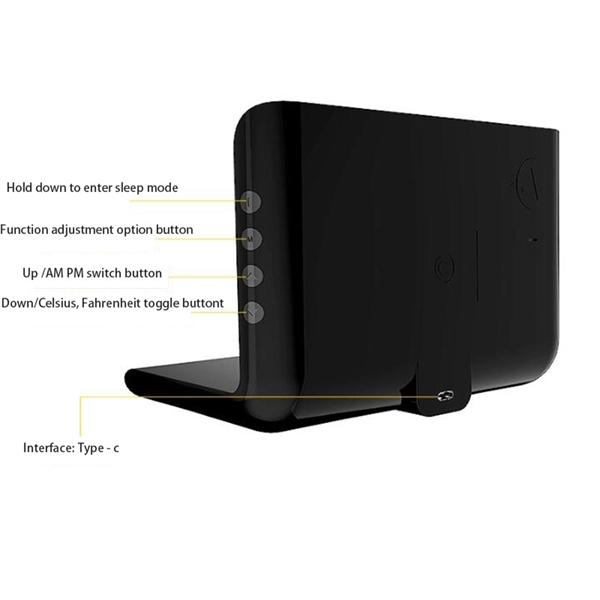 Multifunctional Digital Alarm Clock Wireless Charging - Multifunctional Digital Alarm Clock Wireless Charging - Image 3 of 4
