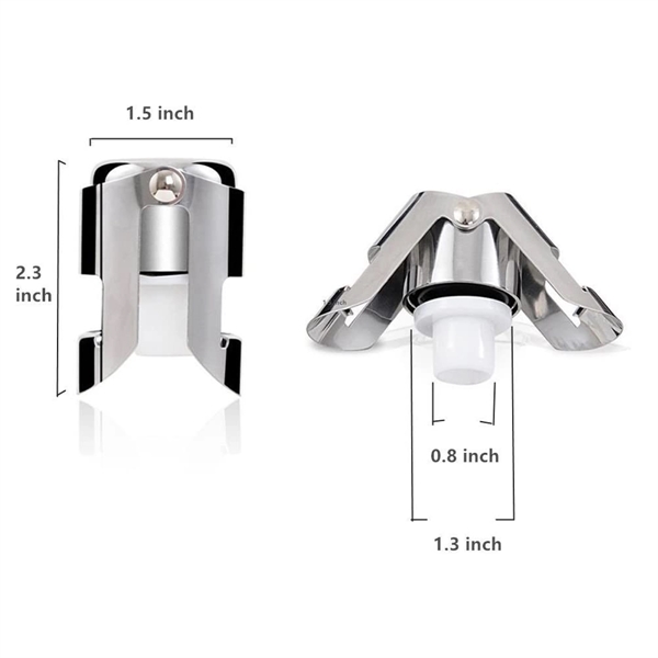 Stainless Steel Sparkling Champagne Sealer Stopper - Stainless Steel Sparkling Champagne Sealer Stopper - Image 2 of 4