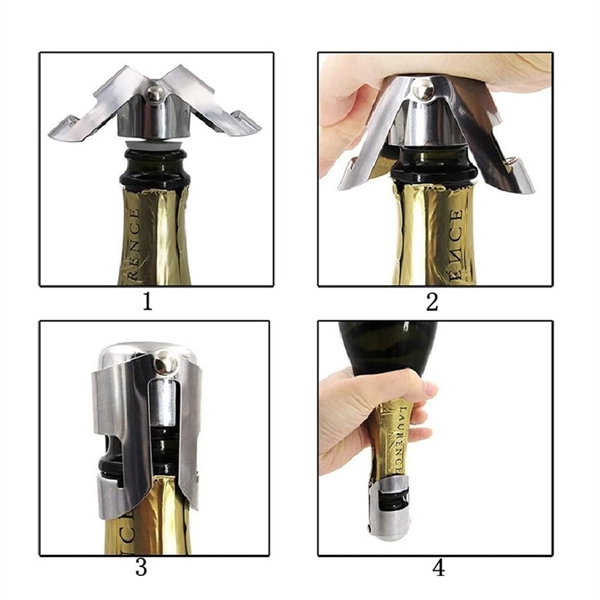 Stainless Steel Sparkling Champagne Sealer Stopper - Stainless Steel Sparkling Champagne Sealer Stopper - Image 3 of 4