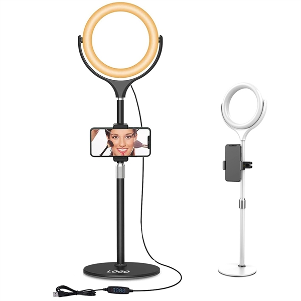 Desk Selfie Ring Light with Phone Holder - Desk Selfie Ring Light with Phone Holder - Image 0 of 6