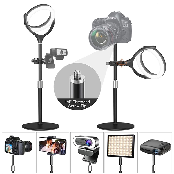 Desk Selfie Ring Light with Phone Holder - Desk Selfie Ring Light with Phone Holder - Image 2 of 6