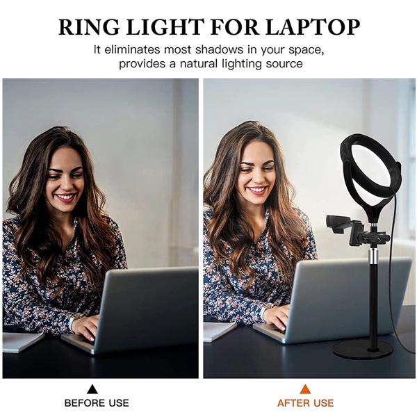 Desk Selfie Ring Light with Phone Holder - Desk Selfie Ring Light with Phone Holder - Image 3 of 6