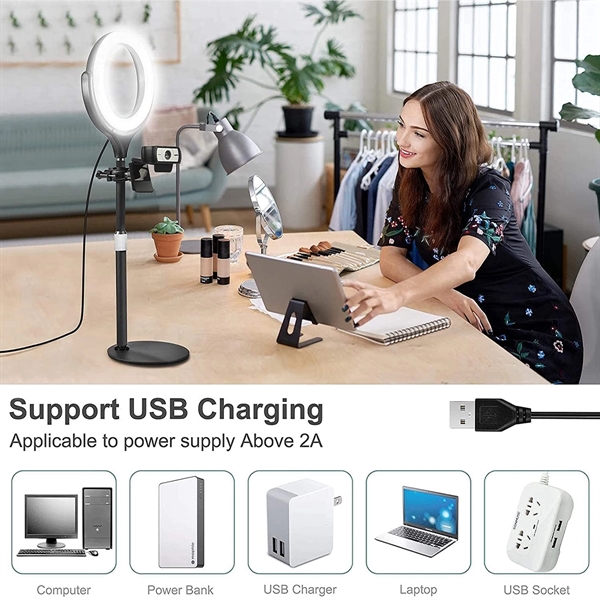 Desk Selfie Ring Light with Phone Holder - Desk Selfie Ring Light with Phone Holder - Image 6 of 6