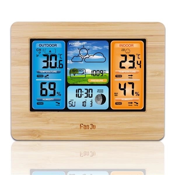 Wireless Weather Station Clock With Outdoor Sensor