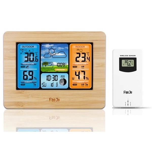 Wireless Weather Station Clock With Outdoor Sensor - Wireless Weather Station Clock With Outdoor Sensor - Image 1 of 3