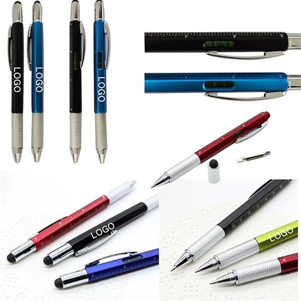 6 in 1 Multitool Ballpoint Pens Ruler Levelgauge Stylus - 6 in 1 Multitool Ballpoint Pens Ruler Levelgauge Stylus - Image 3 of 6