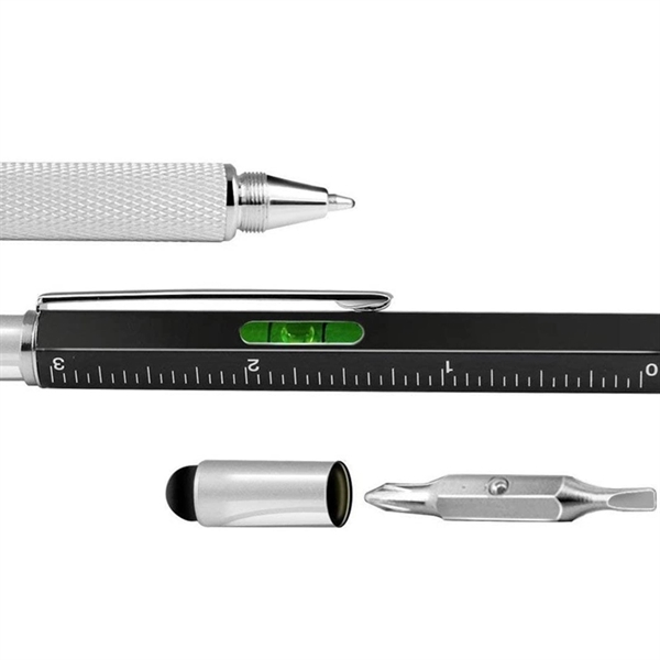 6 in 1 Multitool Ballpoint Pens Ruler Levelgauge Stylus - 6 in 1 Multitool Ballpoint Pens Ruler Levelgauge Stylus - Image 4 of 6