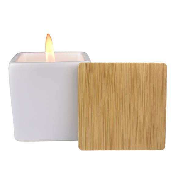 Square Soy Wax Candle with Bamboo Lid 3 oz - Square Soy Wax Candle with Bamboo Lid 3 oz - Image 2 of 4