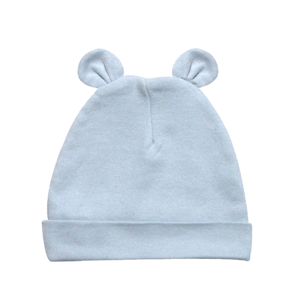 Baby Beanie Hat w/Bear Ears Blue or Leopard LaughingGiraffe® - Baby Beanie Hat w/Bear Ears Blue or Leopard LaughingGiraffe® - Image 1 of 2