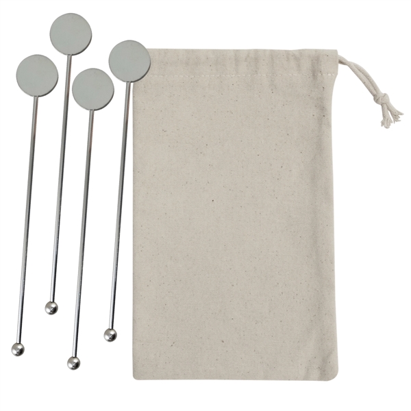 Stainless Steel Cocktail Stirrers Set - Stainless Steel Cocktail Stirrers Set - Image 1 of 1