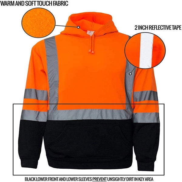 High Visibility  pull-over Hoodie - High Visibility  pull-over Hoodie - Image 2 of 3