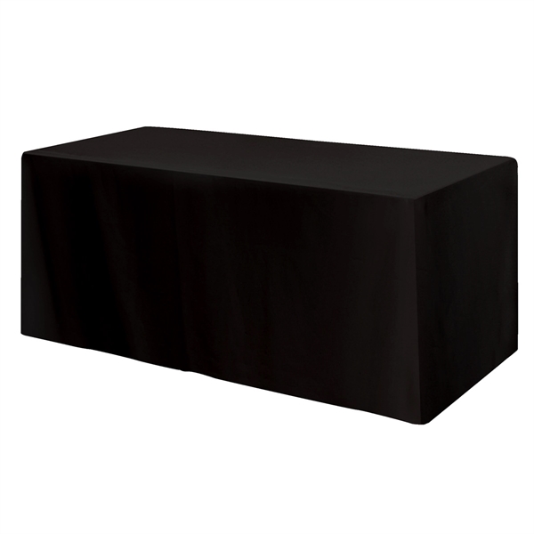 Custom Fitted Poly/Cotton 4-sided Table Cover - Fits 6' Standard...