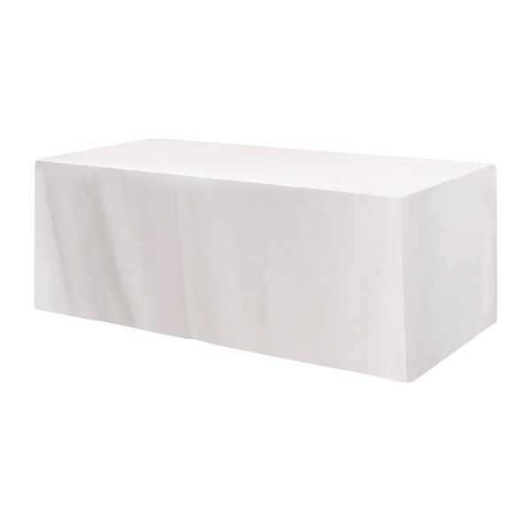 Custom Fitted Poly/Cotton 3-Sided Table Cover - Fits 8' Standard...
