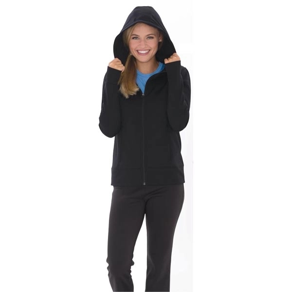 Game Day™ Ladies' Fleece Full Zip Hooded Sweatshirt - Game Day™ Ladies' Fleece Full Zip Hooded Sweatshirt - Image 3 of 3