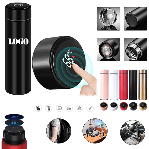 Stainless Steel Vacuum Flask Smart Temperature Water Cup - Stainless Steel Vacuum Flask Smart Temperature Water Cup - Image 0 of 1