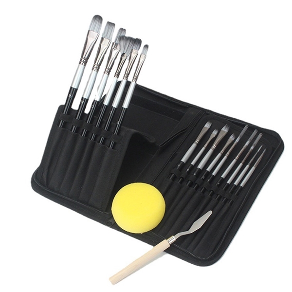 15Pcs Professional Canvas Artist Paint Brush Kit - 15Pcs Professional Canvas Artist Paint Brush Kit - Image 1 of 6