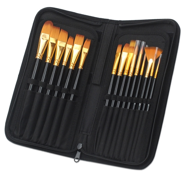15Pcs Professional Canvas Artist Paint Brush Kit - 15Pcs Professional Canvas Artist Paint Brush Kit - Image 2 of 6
