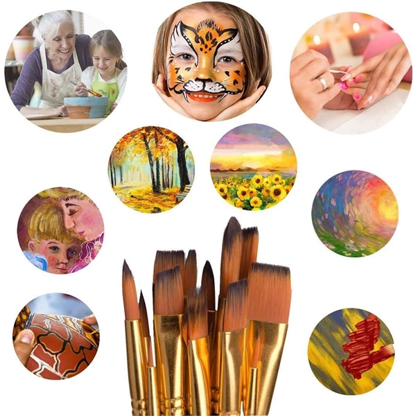 15Pcs Professional Canvas Artist Paint Brush Kit - 15Pcs Professional Canvas Artist Paint Brush Kit - Image 5 of 6