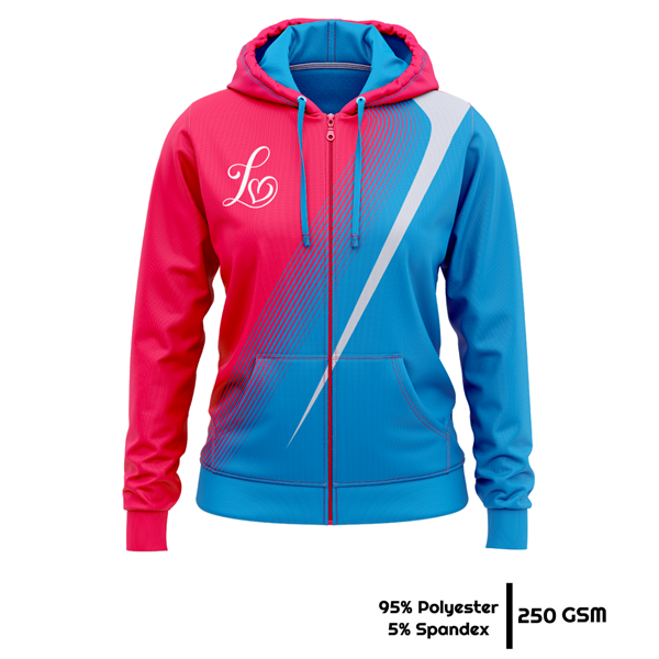 Women's Full Sublimation 250G Lightweight Full-Zip Hoodie - Women's Full Sublimation 250G Lightweight Full-Zip Hoodie - Image 0 of 1