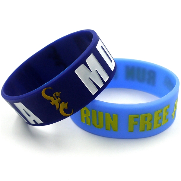 Debossed & Color Filled Silicone Bracelets - Debossed & Color Filled Silicone Bracelets - Image 2 of 11