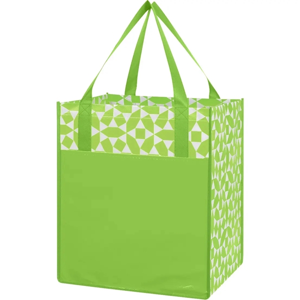 Non-Woven Geometric Shopping Tote Bag - Non-Woven Geometric Shopping Tote Bag - Image 3 of 6