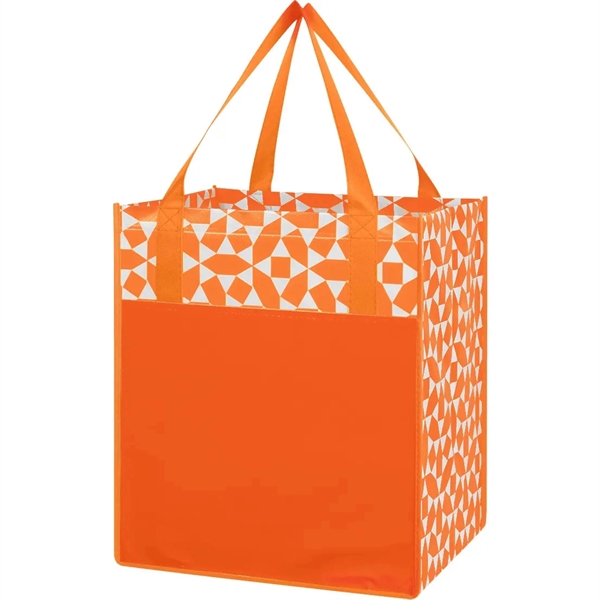 Non-Woven Geometric Shopping Tote Bag - Non-Woven Geometric Shopping Tote Bag - Image 4 of 6