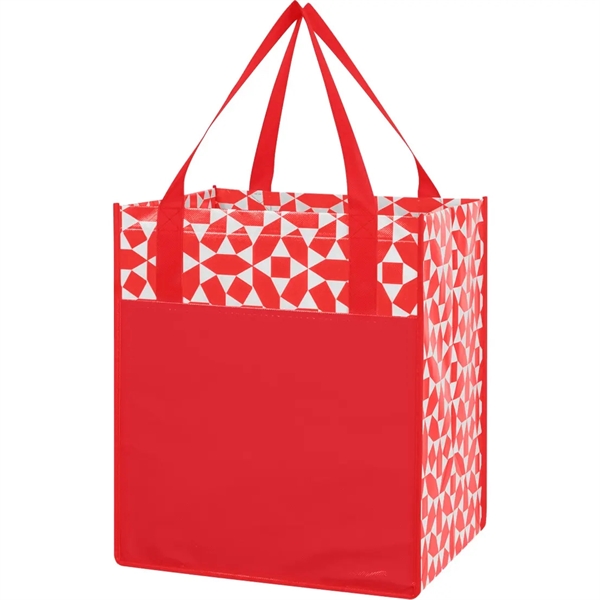 Non-Woven Geometric Shopping Tote Bag - Non-Woven Geometric Shopping Tote Bag - Image 5 of 6