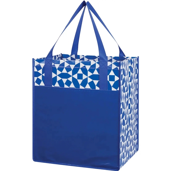 Non-Woven Geometric Shopping Tote Bag - Non-Woven Geometric Shopping Tote Bag - Image 6 of 6